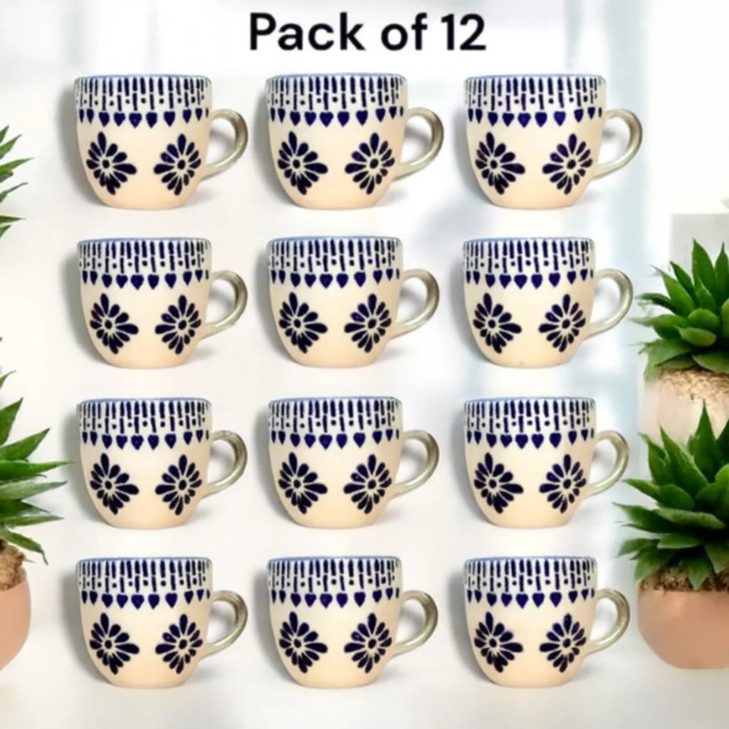 GALAXYCERAMICS Ceramic (Beige, Blue, Cup)